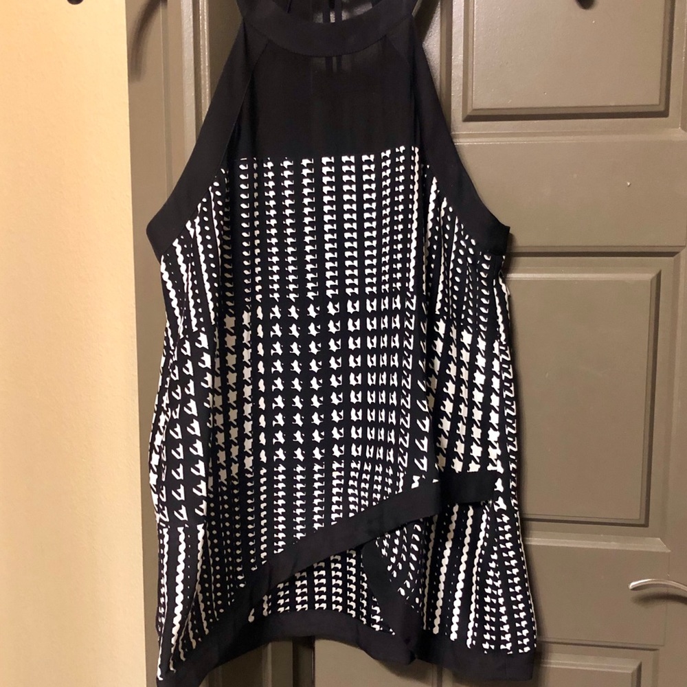 Parker Ava Top Black & White Racerback Tank NWT
